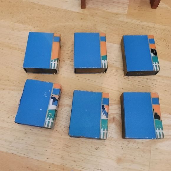 Vintage 40s 50s Dennisons mini bookshelf desk supplies - Picture 8 of 14